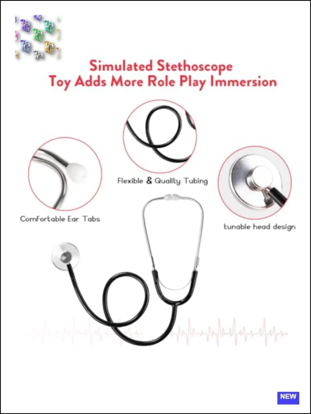 Kids Doctor Costume Set Pretend Play Dress Up with Lab Coat Stethoscope 3-10